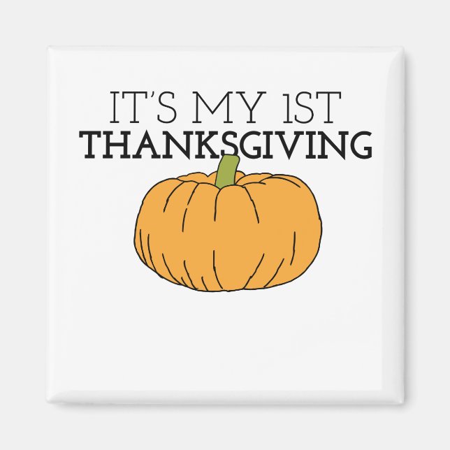 Imán Mi Primer Parche De Calabaza De Acción De Gracias  (Frente)