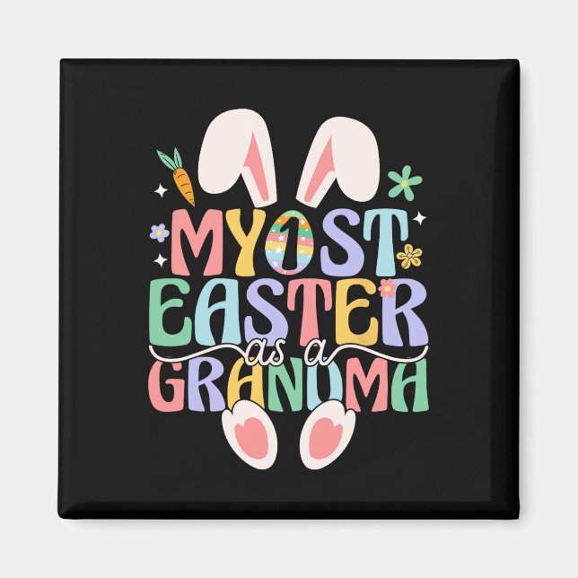 Imán Mi primer Pascua como abuela Funny Easter Bunny Ne (Frente)
