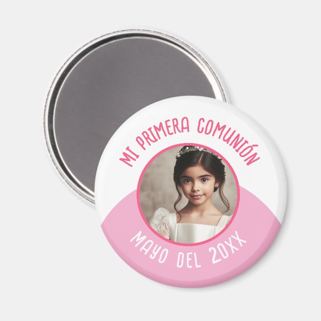 Imán Mi primera comunión con foto (Anverso/Reverso)