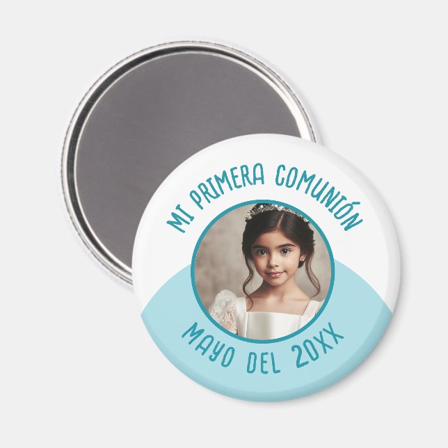 Imán Mi primera comunión con foto (Anverso/Reverso)