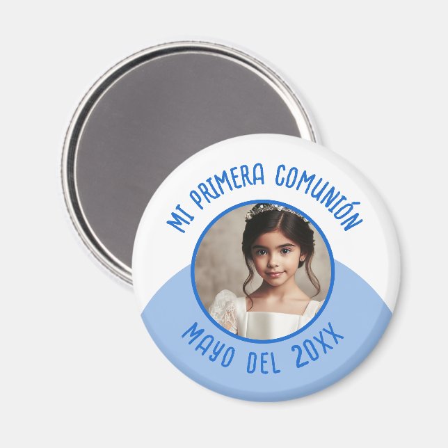 Imán Mi primera comunión con foto (Anverso/Reverso)
