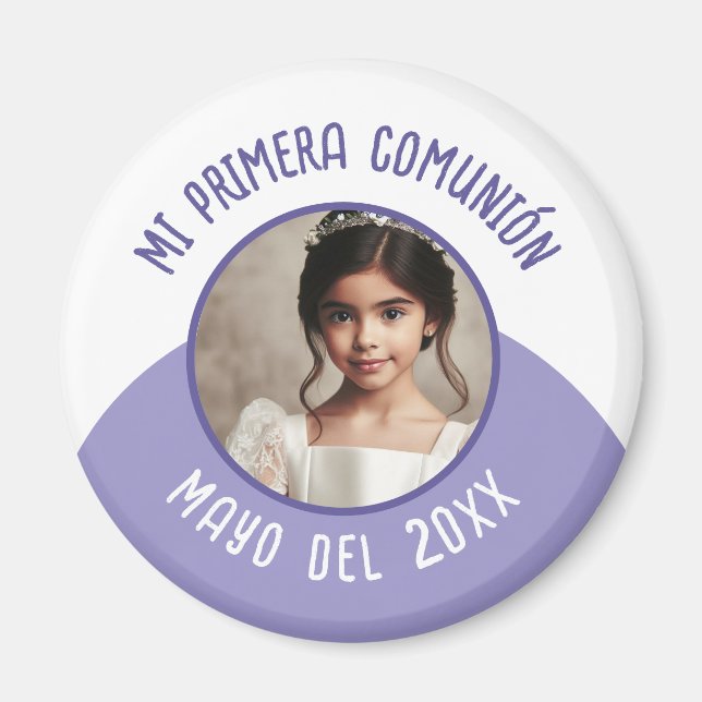 Imán Mi primera comunión con foto (Frente)
