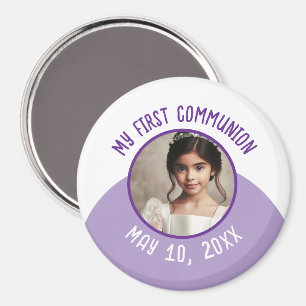 Imán Mi primera foto y fecha Personalizado de la comuni