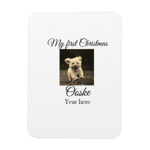 Imán Mi primera Navidad añadir nombre mascota fecha año