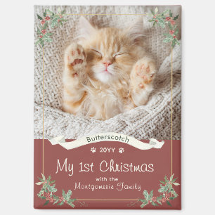Imán Mi Primera Navidad Nueva Mascota Nombre de la Fami