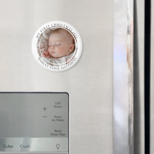 Imán Mi primera Personalizado de Navidad foto para bebé