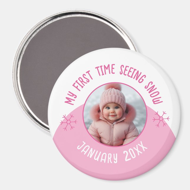 Imán Mi primera vez viendo fotos de personalizados de n (Anverso/Reverso)