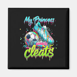 Imán Mi princesa usa tacos de fútbol soccer colorido Dr