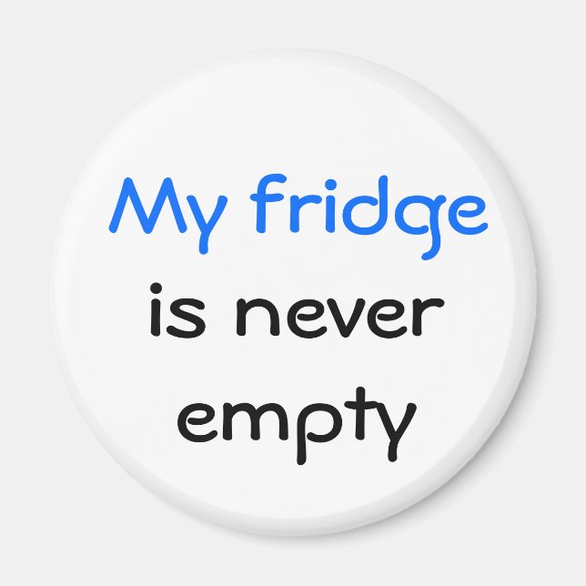 Imán Mi refrigerador nunca está vacío (Frente)