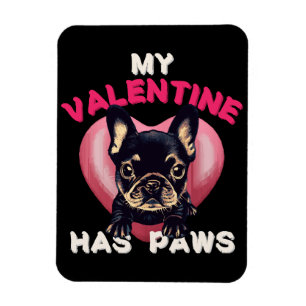 Imán Mi San Valentín tiene garras amante de los perros