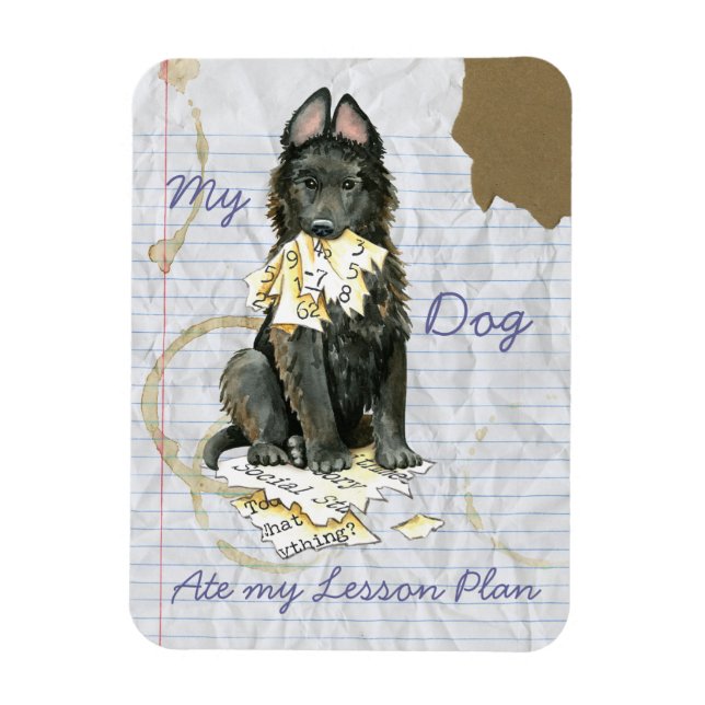 Imán Mi Sheepdog belga comió mi plan de lección (Vertical)