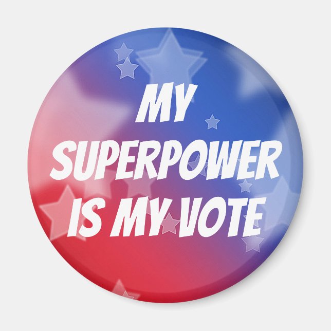 Imán Mi superpoder es mi voto (Frente)