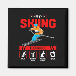 Imán Mi técnica de esquí - Funny Ski Snowboard Lover Sn