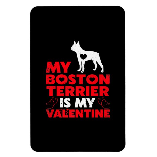 Imán Mi Terrier De Boston Es Mi Terrible De San Valentí (Vertical)