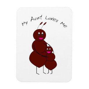 Imán Mi tía me ama Tía y hormiga infantil de dibujos an