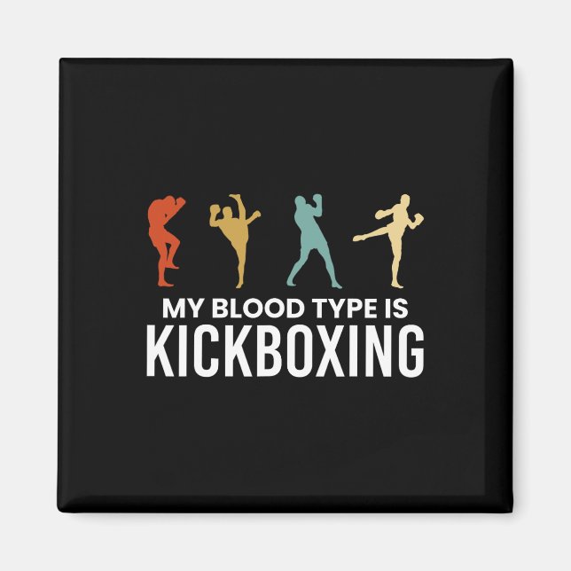 Imán Mi tipo de sangre es kickboxing Kickboxer  (Frente)