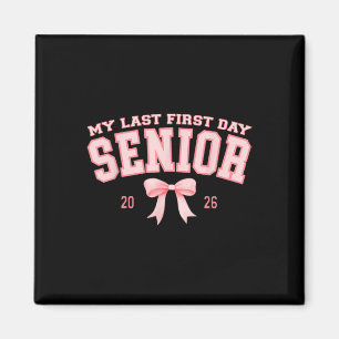 Imán Mi último primer día Senior 2026 Retro Groovy Tie
