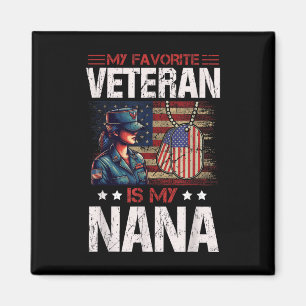 Imán Mi Veterano Favorito Es Mi Vintage De Bandera De N