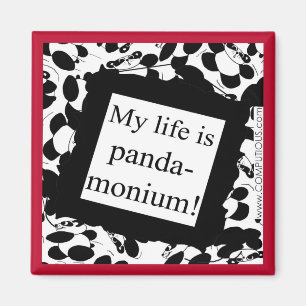 Imán Mi vida es panda-monio