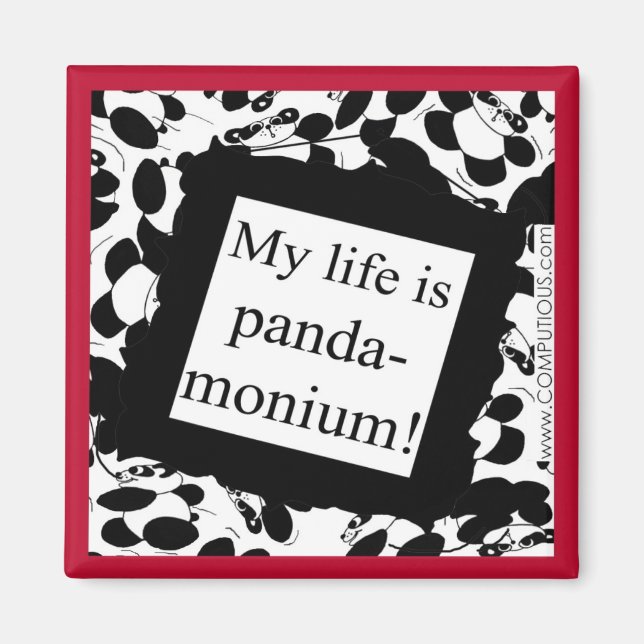 Imán Mi vida es panda-monio (Frente)