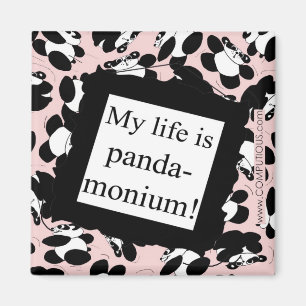 Imán Mi vida es panda-monium