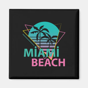 Imán Miami Beach Florida Orgulloso Floridano Retro Palm
