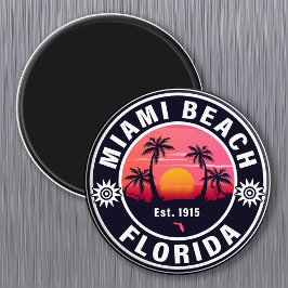 Imán Miami Beach Florida Retro Sunset Souvenirs 60