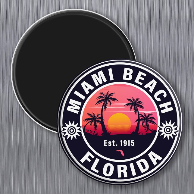 Imán Miami Beach Florida Retro Sunset Souvenirs 60 (Subido por el creador)