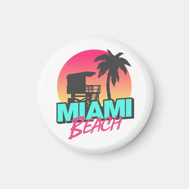 Imán Miami Beach Travel Vintage  (Frente)