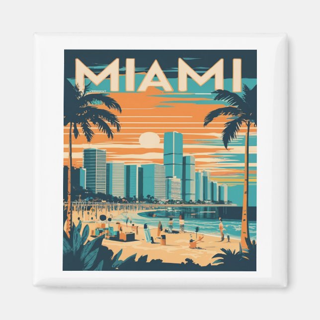 Imán Miami Florida Vintage (Frente)
