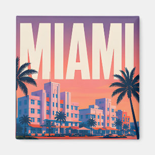 Imán Miami Ocean Drive Atardecer Viaje