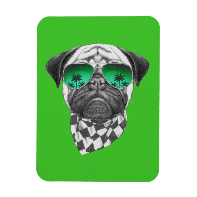 Imán Miami Pug (Vertical)