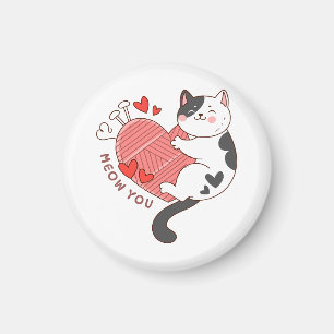 Imán Miau eres gato lindo día de San Valentín