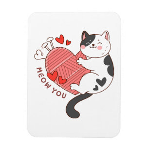 Imán Miau eres gato lindo día de San Valentín