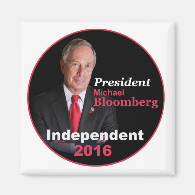 Imán Michael BLOOMBERG 2016 Square Magnet (Frente)