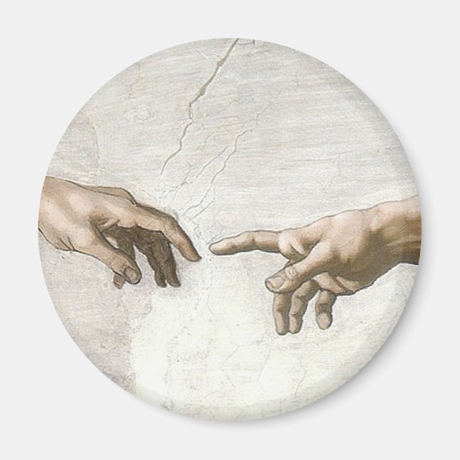 Imán Michaelangelo Hands Creation Adam God (Frente)