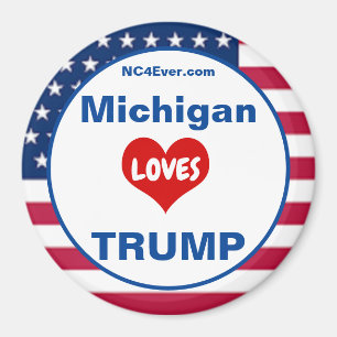Imán Michigan AMA TRUMP Fridge patriótico