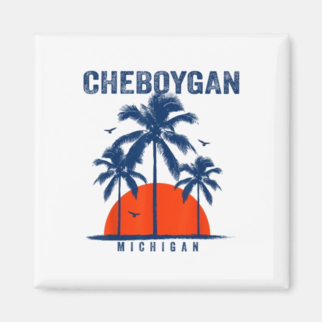 Imán Michigan Cheboygan Océano Surf Surfboarding  (Frente)