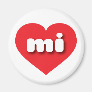 Imán Michigan corazón rojo - Me encanta