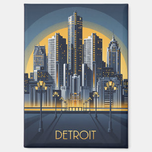 Imán Michigan Detroit Art Deco Style