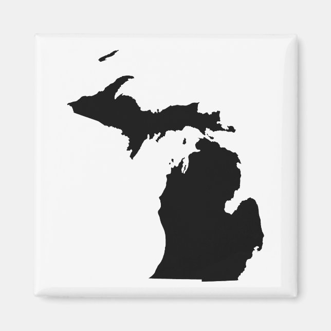 Imán Michigan en blanco y negro (Frente)