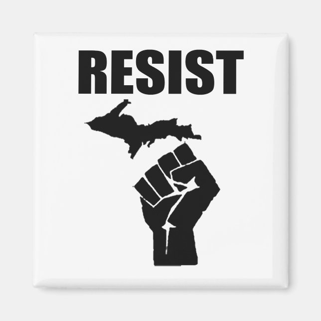 Imán Michigan Fist RESIST (Frente)