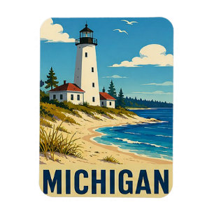 Imán ⚓ Michigan Gran Lago Farol