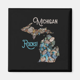 Imán Michigan sacude piedra Petoskey Cazando a Tee Grea
