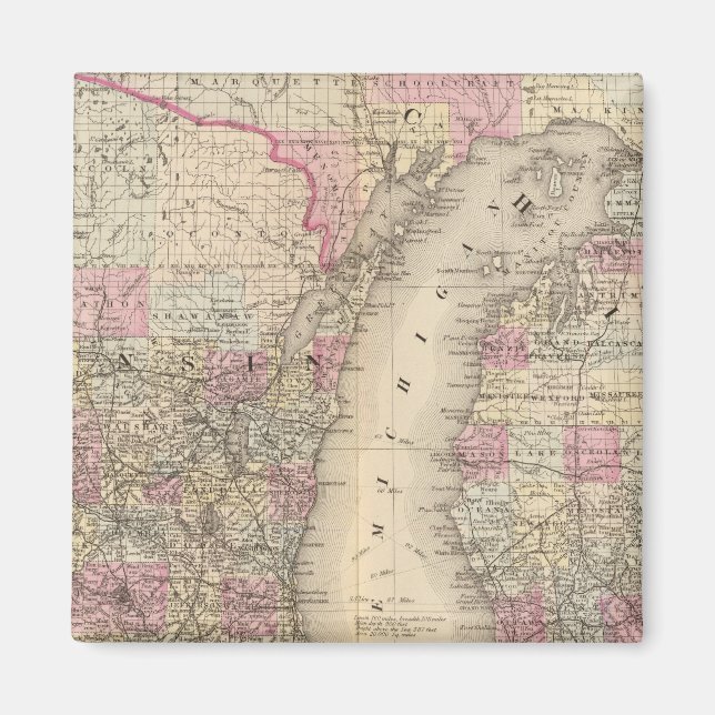 Imán Michigan, Wisconsin (Frente)