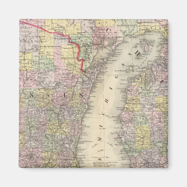 Imán Michigan, Wisconsin (Frente)