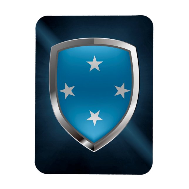 Imán Micronesia Emblema metálico (Vertical)
