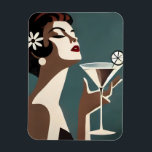 Imán Mid Century Modern Art The Martini DIva<br><div class="desc">Welcome to my Mid Century Fantasy World! Designs in this store are born of growing up in a Mid Century home complete with Martini loving parents.  Break out the cocktails.  Merging fact with fantasy within Mid Century Modern,  Jazz,  Retro Futuristic,  Atomic and Space Age Designs.</div>