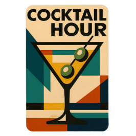 Imán Mid Century Modern Bauhaus Cocktail Hour Martini