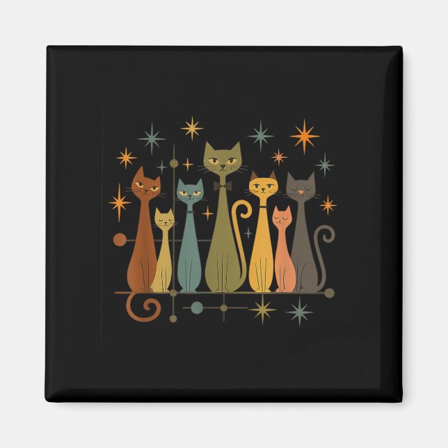 Imán Mid-century Modern Look Atomic Age 50s 60s Cat Shi (Frente)